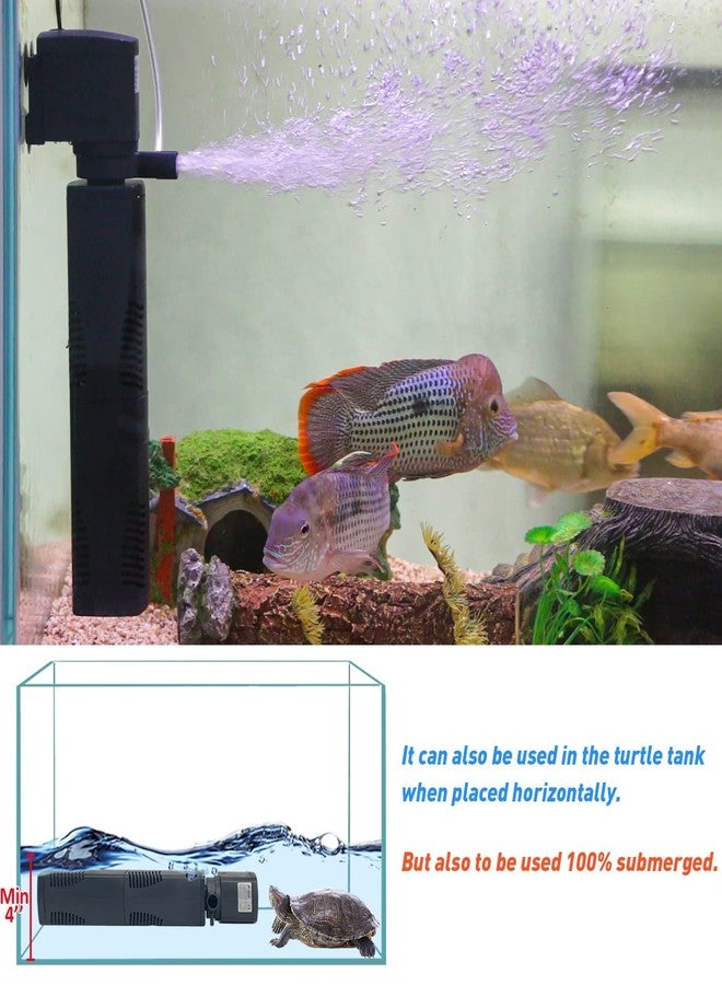 TARARIUM Aquarium Filter for 40-150 Gal. Tank Crystal 300GPH Biochemical Filtration Powerful Pump Submersible Internal Fish Tank Filters Large Tank Pond Clear Wavemaker Air Supply 4 in 1 - Image 5